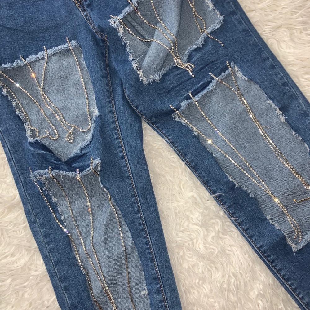 Diamond Cut Out Jeans
